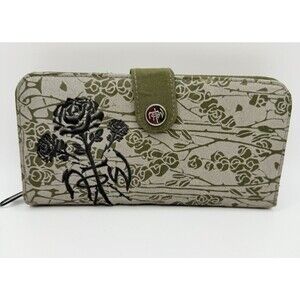 NOTW "Not of This World" Green and Black Floral Wallet